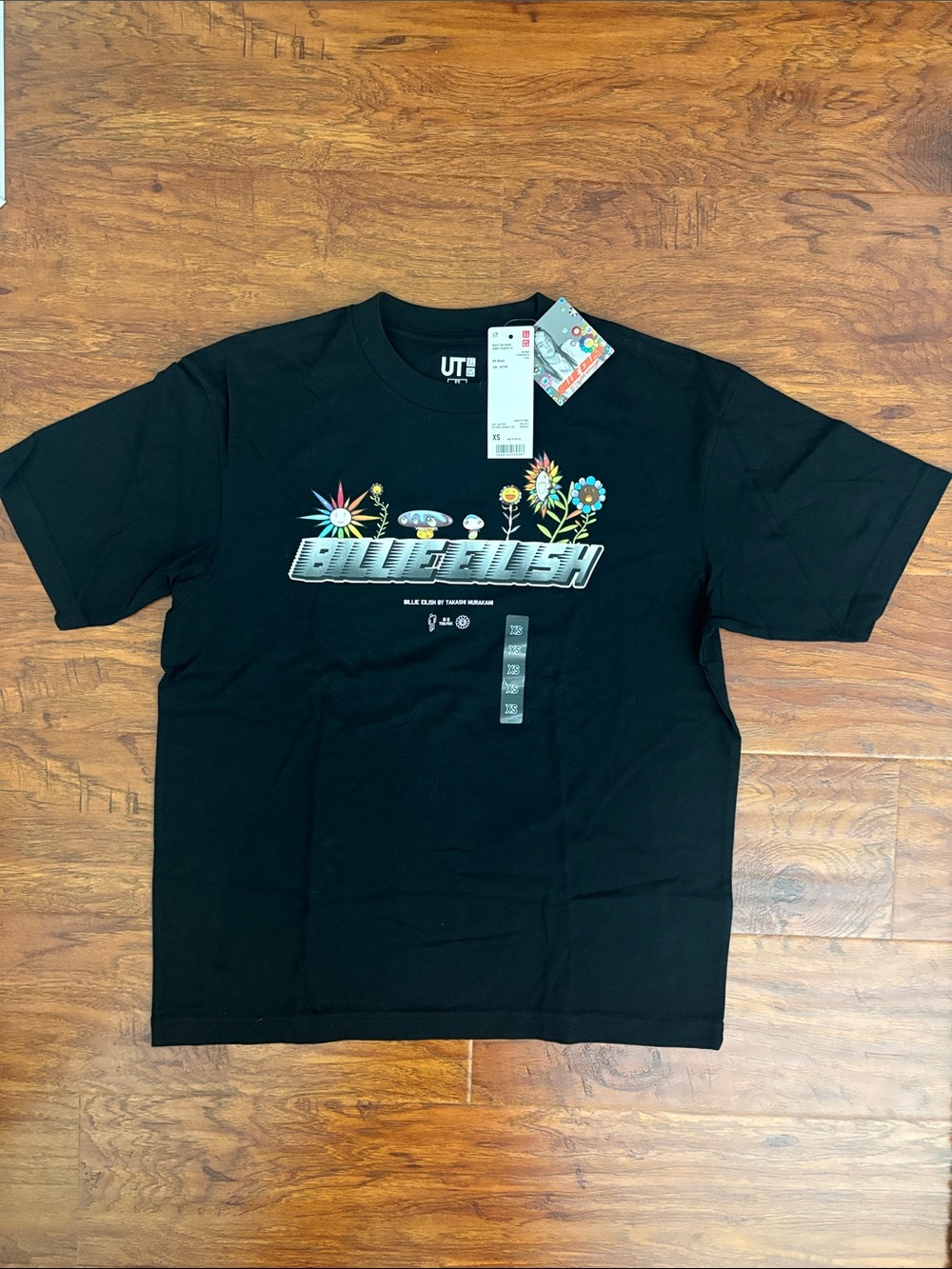 Uniqlo Billie Eilish by T. Murakami T-Shirt with Floral Logo. Size XS. NWT